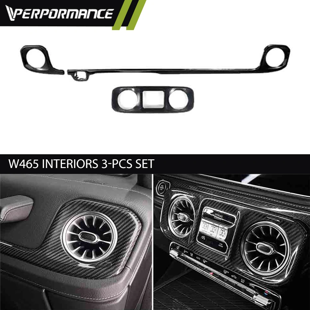 

2025 New G Class W465 G63 G350 G500 G550 Carbon Fiber Interiors 3 pcs Kits Center Console Plate Central Control Cover Plate