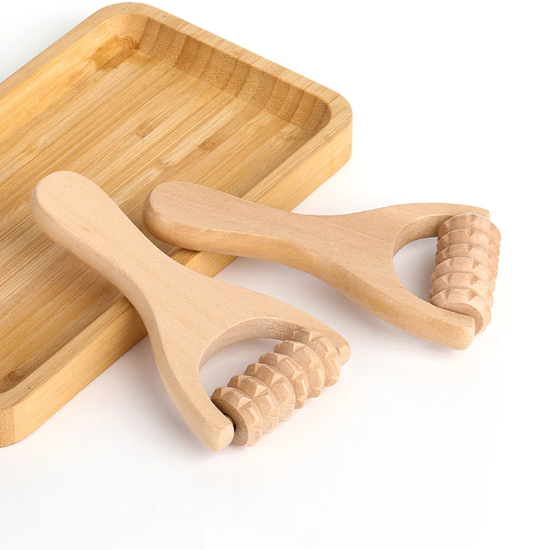 New Wooden Roller Massager Therapy Body Massager Face Shoulder Neck Hand Push Massager Body Soothing Relaxing Massage Tools