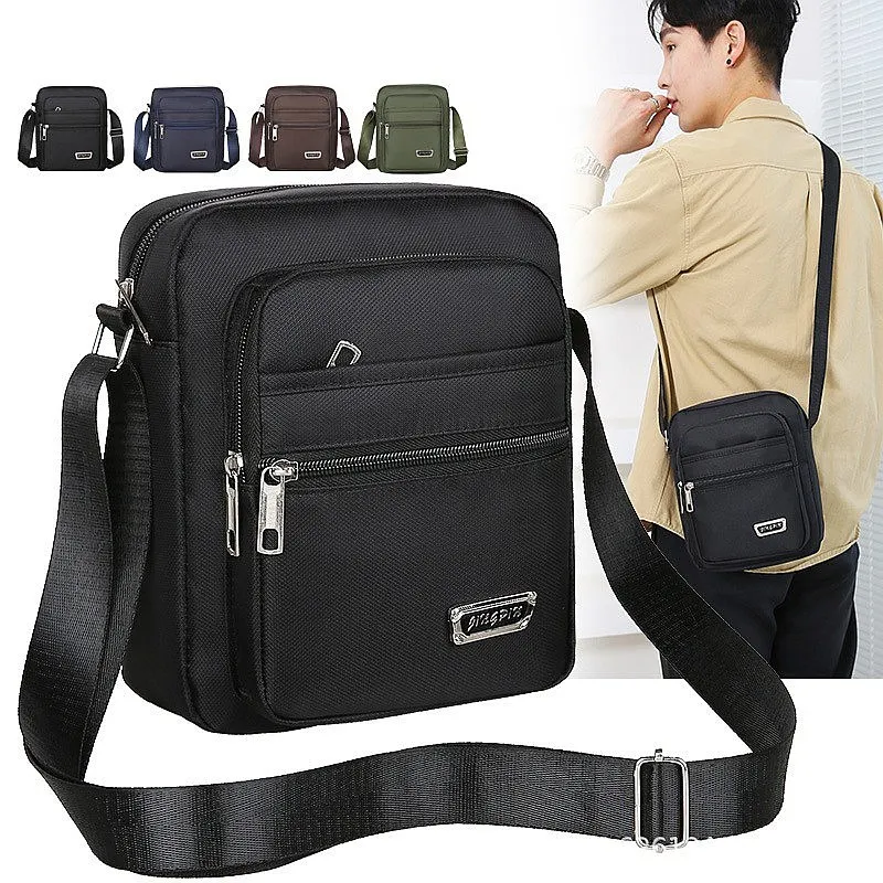 

2025 Men Nylon Shoulder Bag Messenger Crossbody Casual Tote Travel Handbag Fashion Zipper Pocket Male Bags