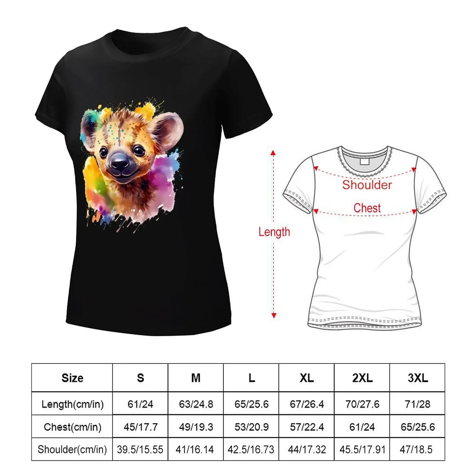 Rainbow hyena T-shirt funny Blouse t-shirts for Women cotton