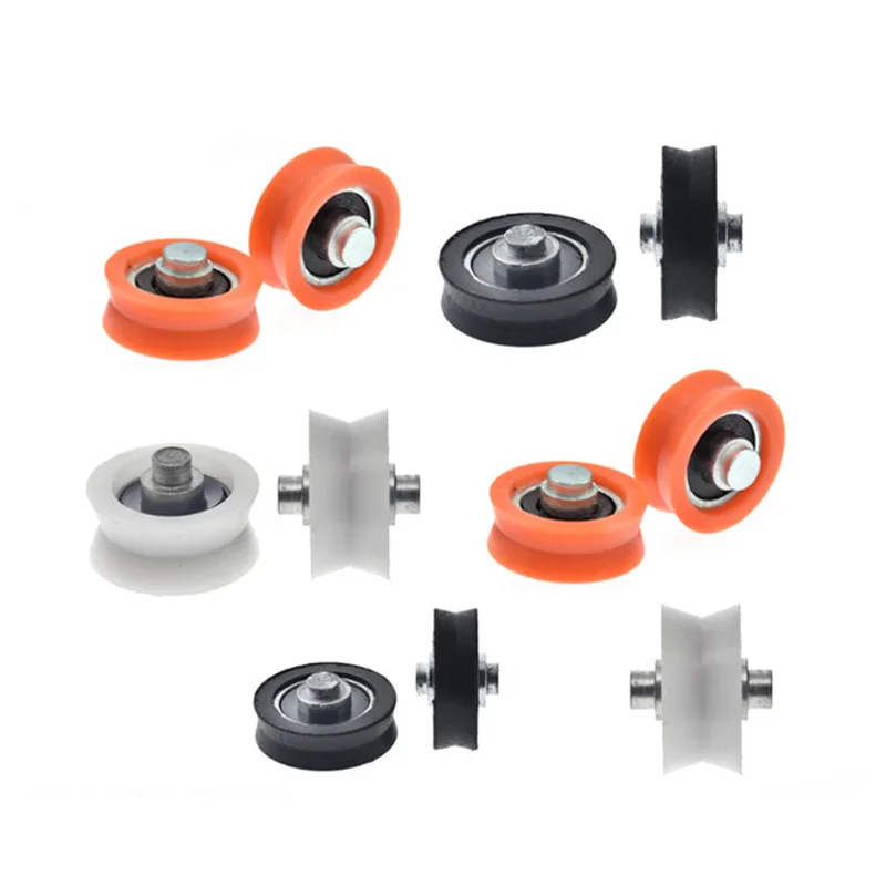 LOW mini PA66 glass fiber orange Nylon PA coated with shaft U/V groove elevator door window sliding bearing pulley 0621V 0520V