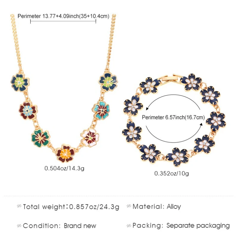 LENNIK レトロ ドリップ オイル フラワー レディース ブレスレット、レディース ライト ラグジュアリー 多用途、高級、カラフルなフラワー ペンダント ジュエリー