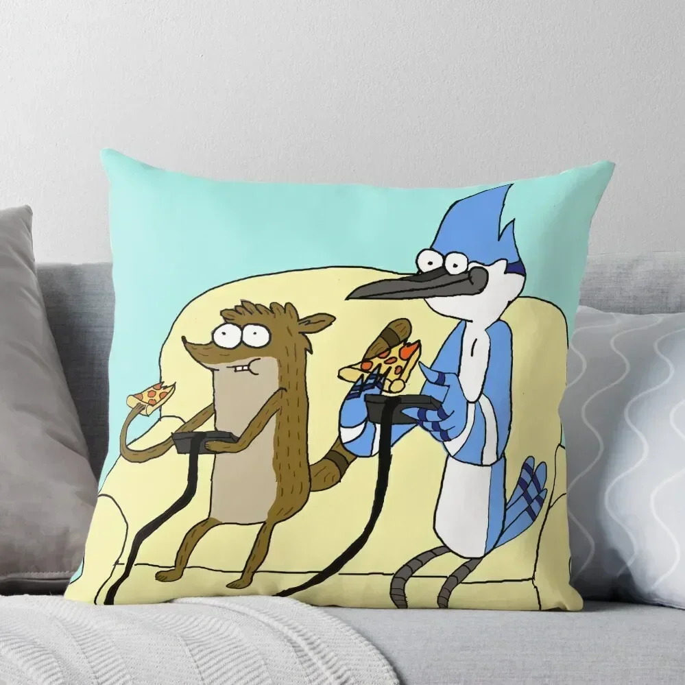 

Rigby and Mordecai Best team, Love for pizza and games Throw Pillow Pillowcases Christmas Covers For Cushions pillow