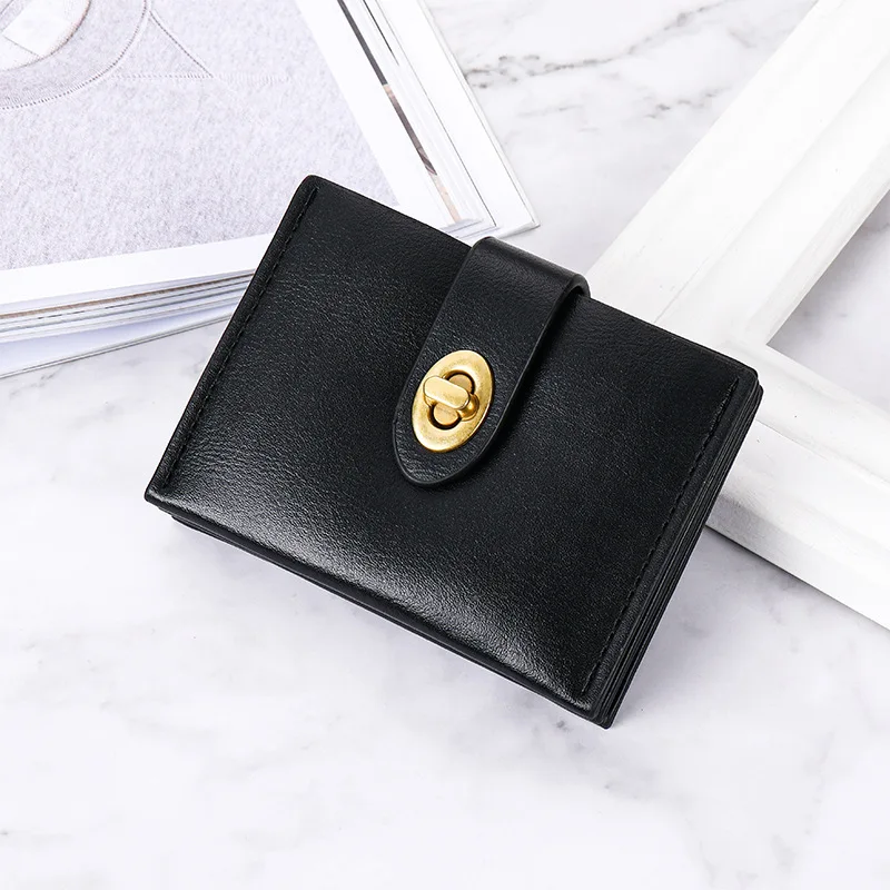 Women's Short Style, New Solid Color Simple Style High-end Student Multi Card Wallet