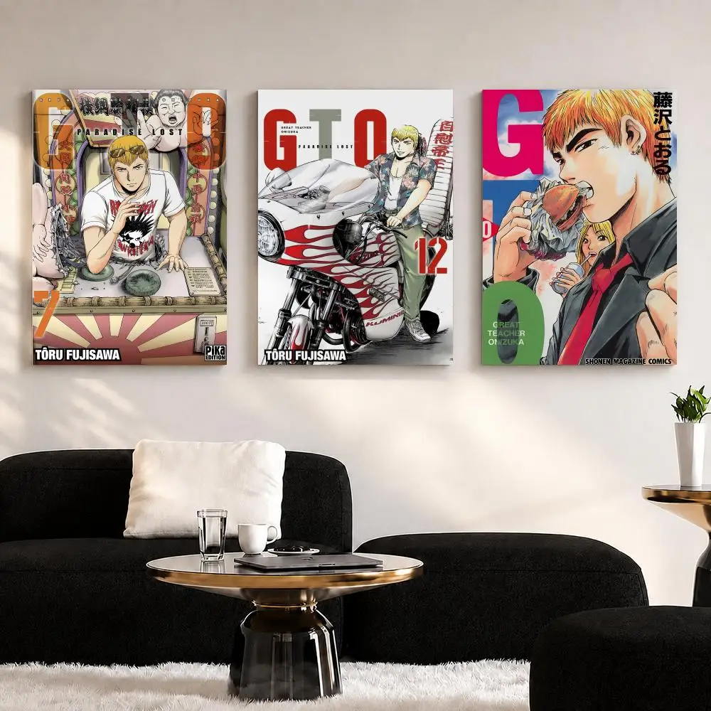 Anime Great T-Teacher Onizuka Framed Wall Painting Ready to Hang Canvas Wall Art Poster for Bedroom Living Room Home Decor Gift