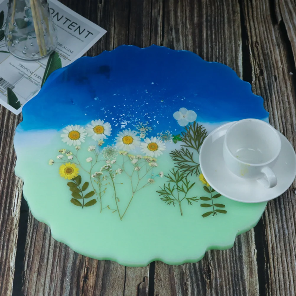 

2pcs Silicone Tray Mold Crystal Resin Mold Diy Epoxy Tool Round Storage Mould Non-Stick Durable Crafts Decor Handmade Accessory