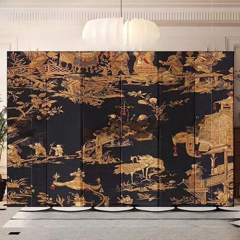 Figure painting gold screen classical screen mural c