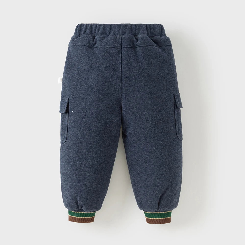 Dave Bella Boys Cotton Pants Autumn Winter Baby Thicken Warmth Trousers Elastic Waist Plush Outerwear Children Clothes DB4254769