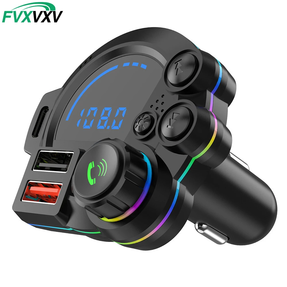1PCS Bluetooth FM Transmitter Car Adapter, Dual-Port Fast Charger for Car, Hands-Free Calling & Music Player for Drivers