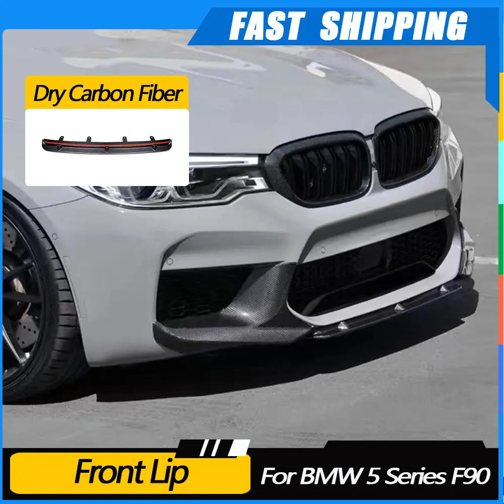 

JMCARCOOL Dry Carbon Fiber Head Chin Shovel Guard Front Bumper Middle Lip Spoiler For BMW 5 Series F90 M5 2018 2019 Car Styling
