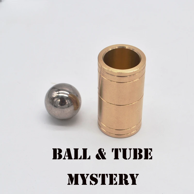 Ball & Tube Mystery Brass Magic Tricks Steel Ball Sink Down Into Tube Magia Close Up Illusions Gimmick Mentalism Prop Easy to Do