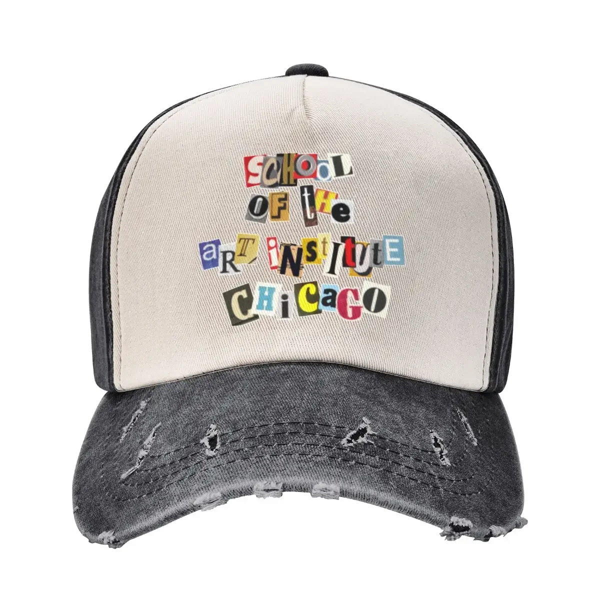 School of The Art Institute of Chicago SAIC Logo Funky Collage Cowboy Hat Horse Hat Vintage Hat Men Women's