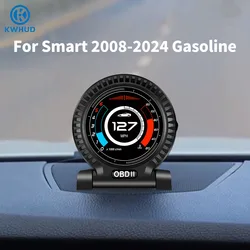 KWHUD HUD OBD2 Head-up Display Car Digital Speedometer RPM Clock Water/Oil Temp Meter for Smart Fortwo 453 451 450 2008-2024