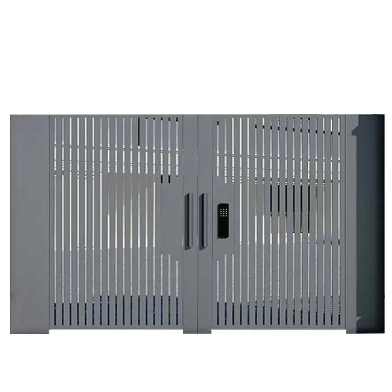 New Chinese Style Outdoor Aluminum Alloy Double Door for Villa Courtyard Rural Entrance Artistic Metal Gate