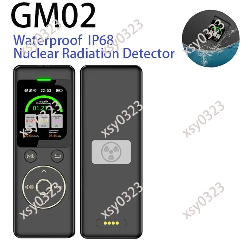 

Portable Radiation Dosimeter, Waterproof GM02 Geiger Counter Detect X Γ β Ray for Home Use