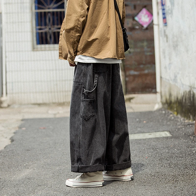 Jeans larghi Y2K da uomo in stile americano pantaloni in Denim a gamba larga oversize pantaloni grandi Hip Hop Sreetwear ragazzi Jeans di qualità