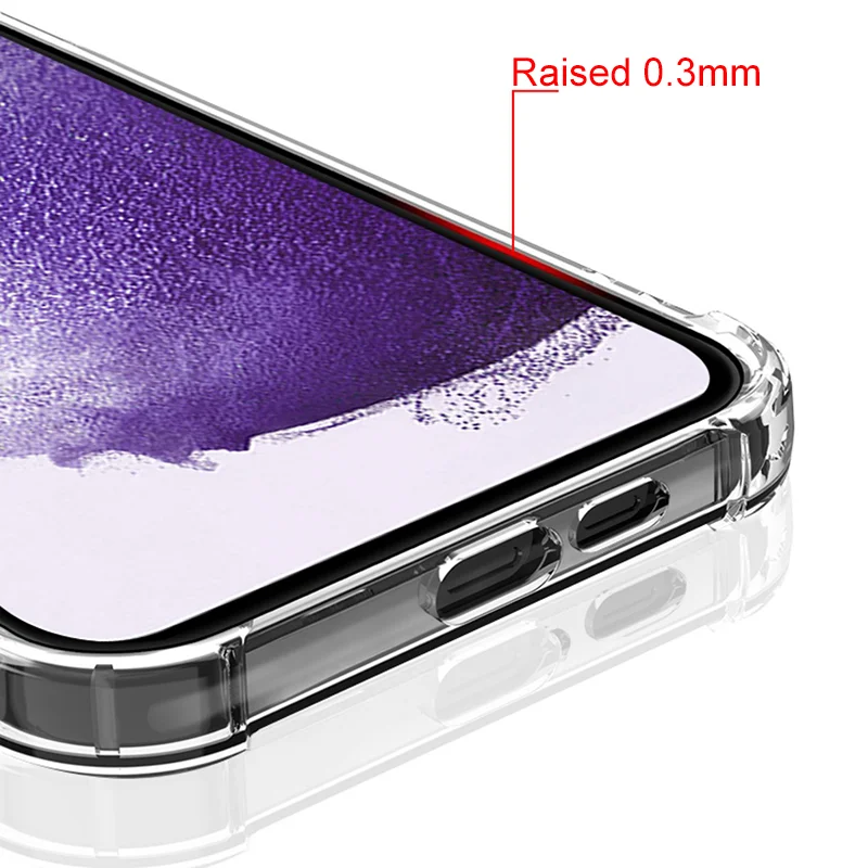 Shockproof Silicone Case For Samsung Galaxy S24 S23 S22 S21 S20 FE Plus Note 20 Ultra Clear Ultra-Thin Back Case Transparent