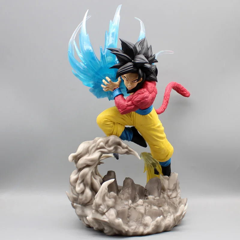 Dragon Ball Gt Son Goku 41cm Figures Gk Son Goku Anime Figures Super Saiyan 4 Kamehameha Wave Ssj4 Figurine Pvc Model Doll Toys