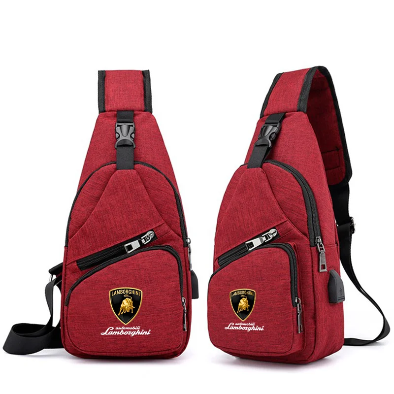 Auto Headrest Leisure Car Small Backpack One-shoulder Messenger Bag Chest Bag For Lamborghini Urus Huracan Aventador Premium - view 6