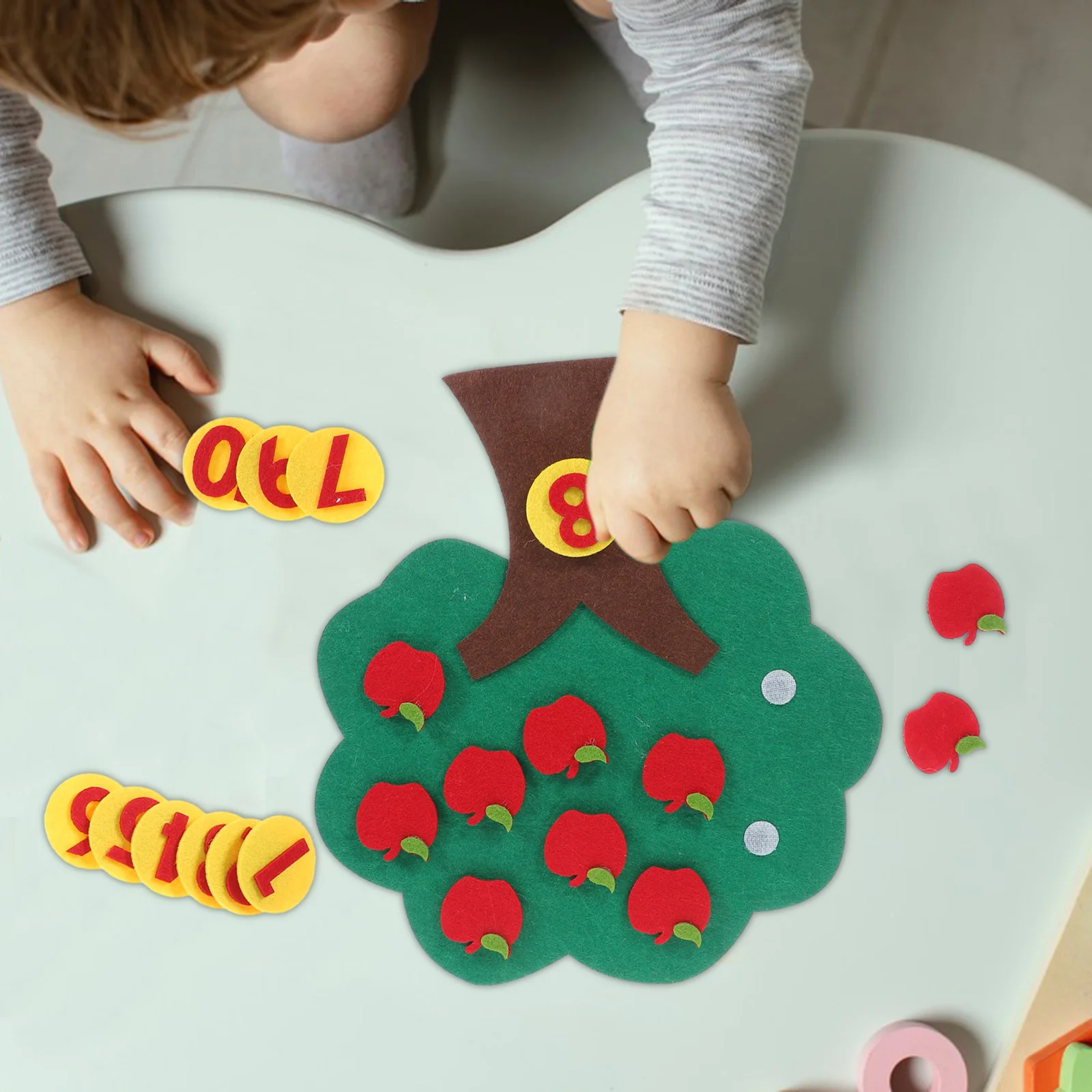 Dos Toys-Autocollant d'appariement de pommes pour tout-petits, pommier de maternelle, puzzles numériques, alth