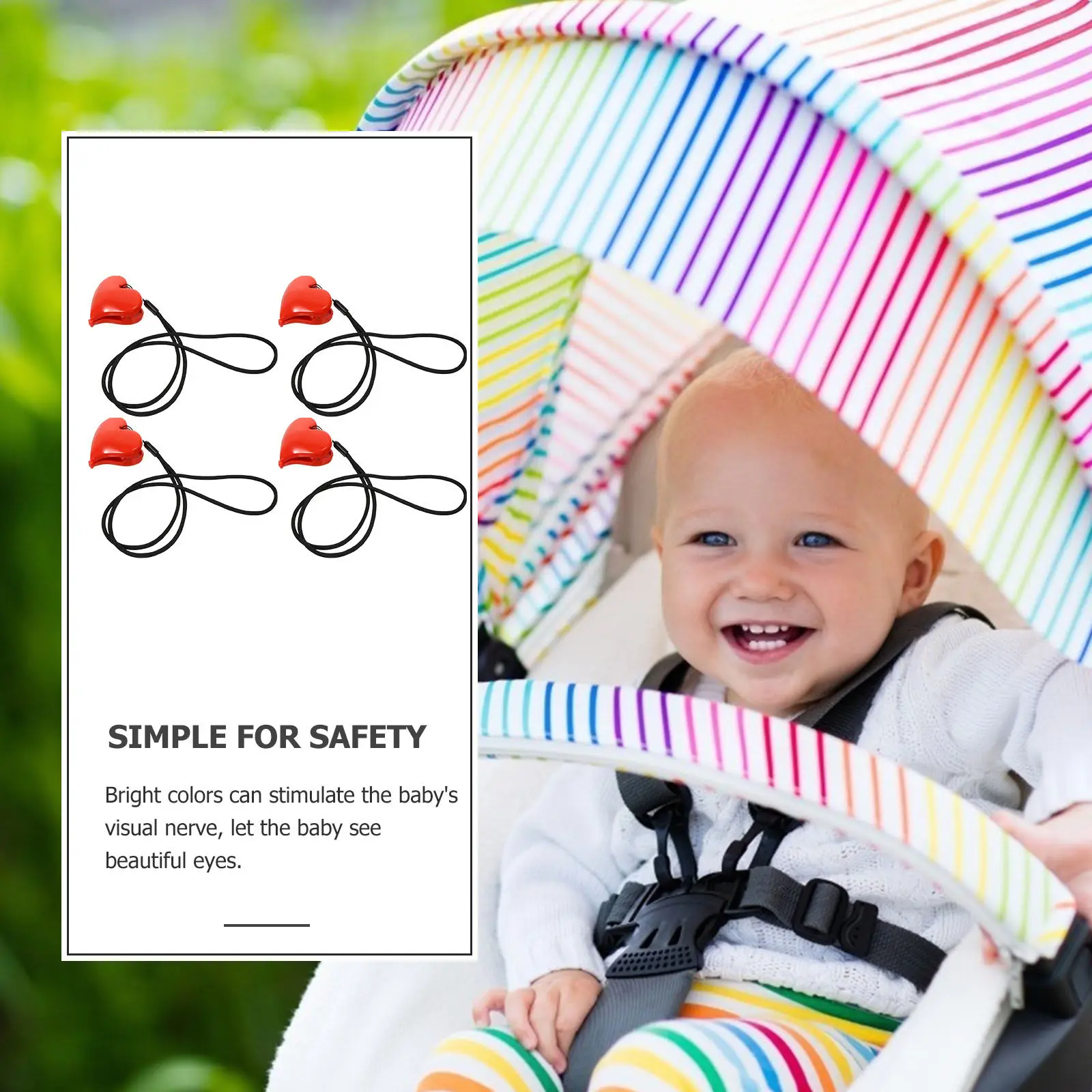 

2Sets Heart Shape Baby Stroller Clips Safe Smooth Blanket Holders for Pram Pushchair Car Seat Canopy Outdoor Indoor Use
