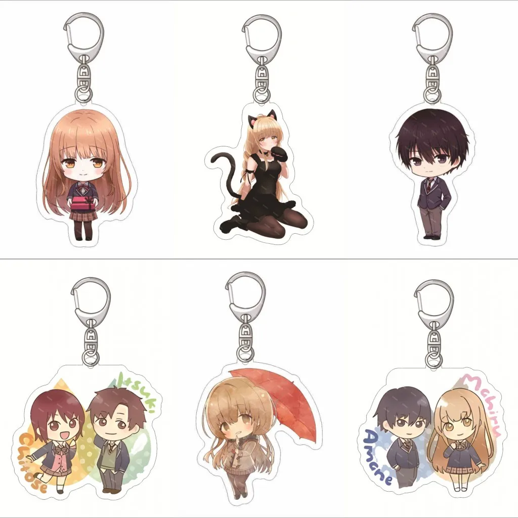 

Anime The Angel Next Door Spoils Me Rotten Acrylic Figure Keychain Pendant Shiina Mahiru Fujimiya Amane Cosplay Cartoon Keyring