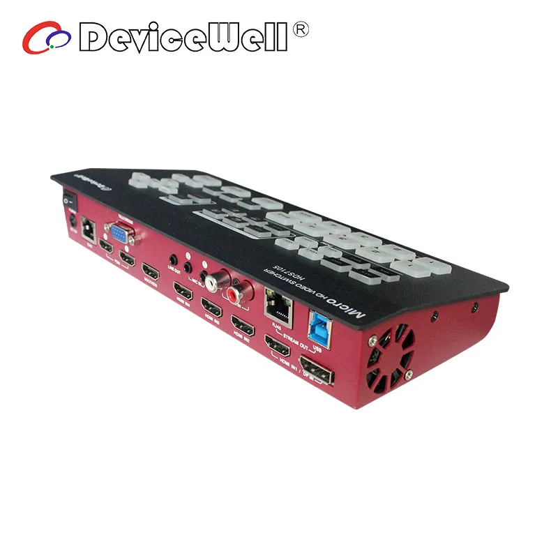 DeviceWell HDS7105 Super Mini Switcher 4 HD-MI + 1 DP inputs 5 channel 1080P OBS Stream HD SDI Video Switcher VS ATEM Mini Pro