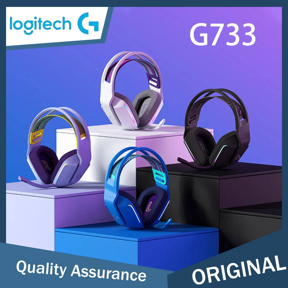 لوجيتك G733 Lightspeed سماعة الألعاب اللاسلكية تعليق عقال Lightsync RGB PRO-G سماعة الألعاب الصوتية اللاسلكية PC PS5
