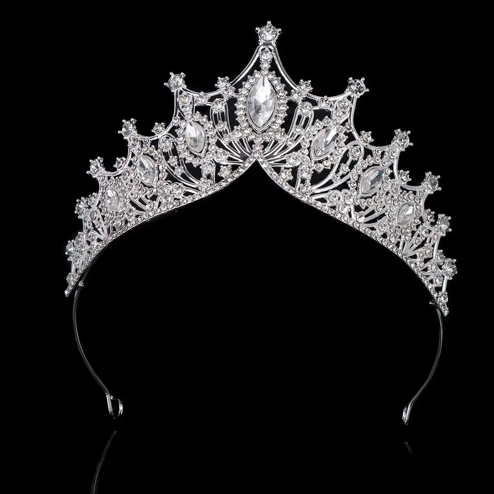 الزركون رئيس التفاف Brid عقال الزفاف عقال كريستال تيارا النساء الشعر هوب الباروك الأميرة عقال العصابات الشعر الكورية