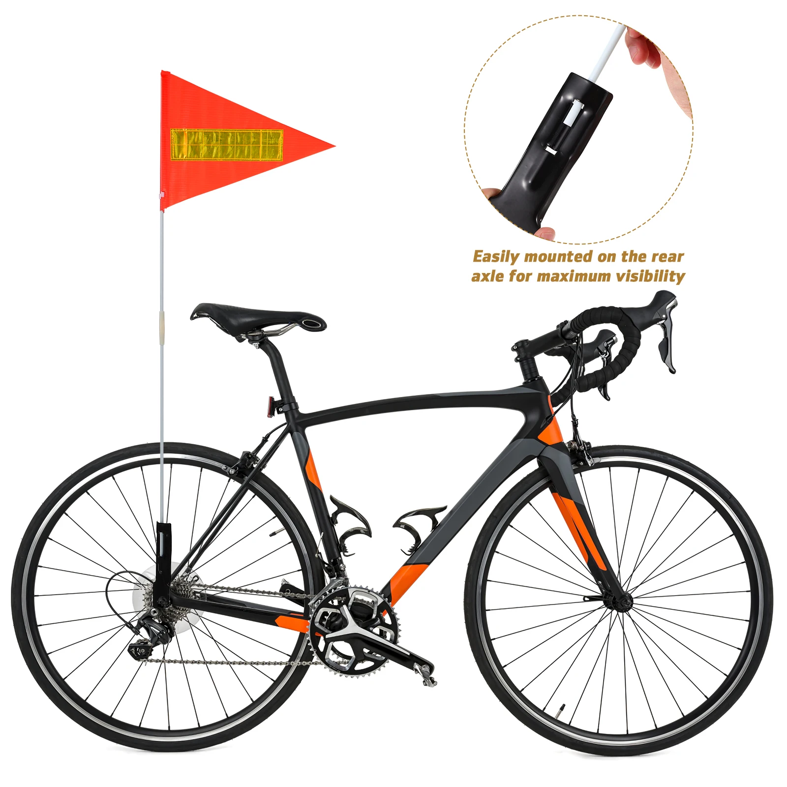 

High-visibility Reflective Warning Flag Flags for Bike Pvc Safety with Pole Child