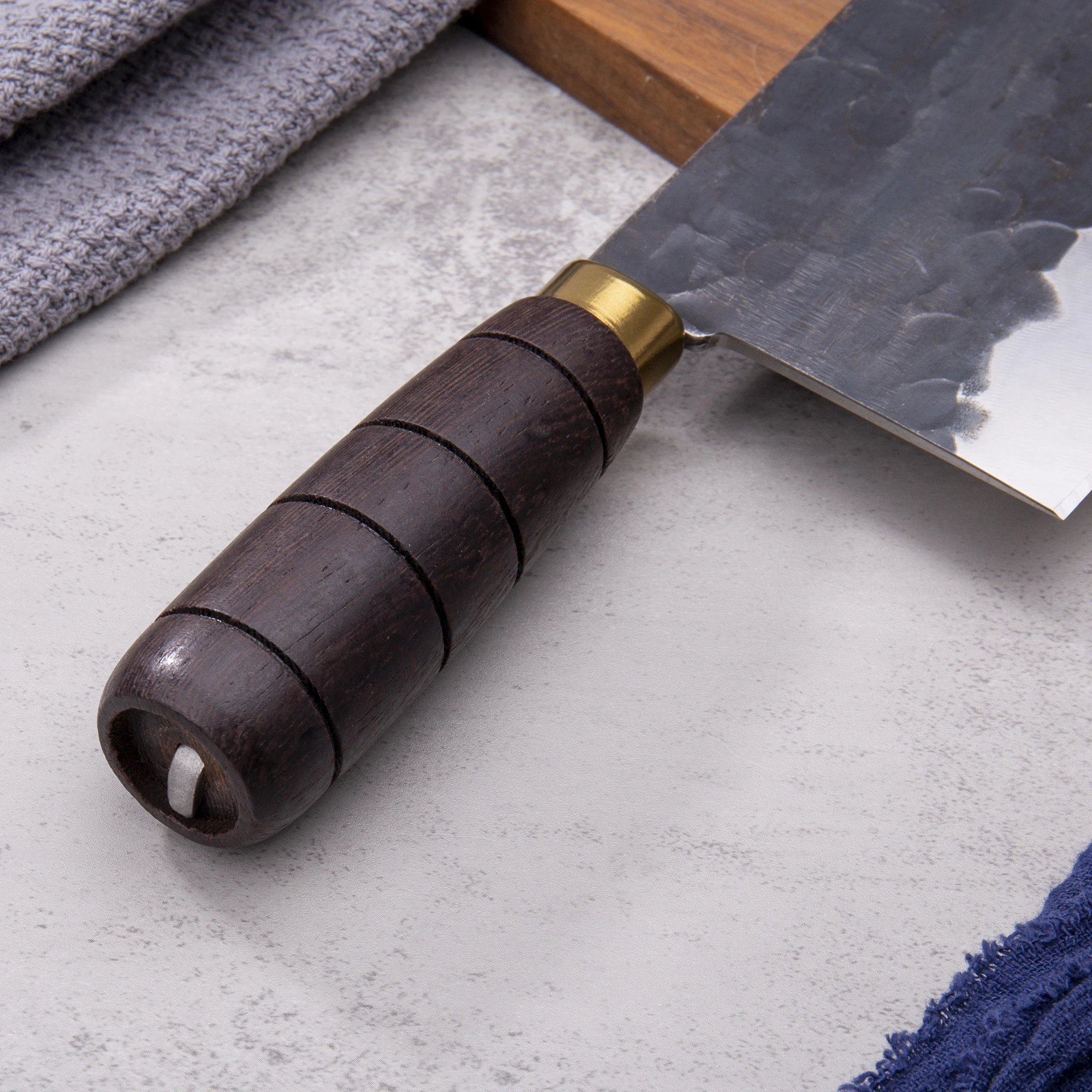 SHANGDAO HandForged  7.9" Meat Cleaver Knife, High Quality Stainless Steel Heavy Duty Chopper Butcher Knife with Woodle Handle view 4