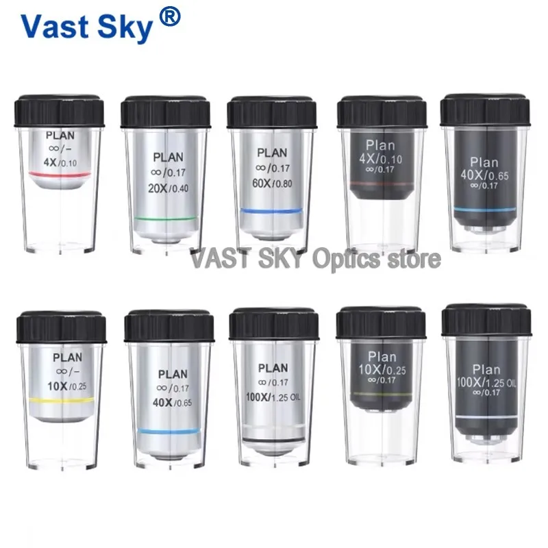 Objectif de microscope professionnel VAST SKY Plan Infinity 10X, objectif achromatique 195, pièces de microscope