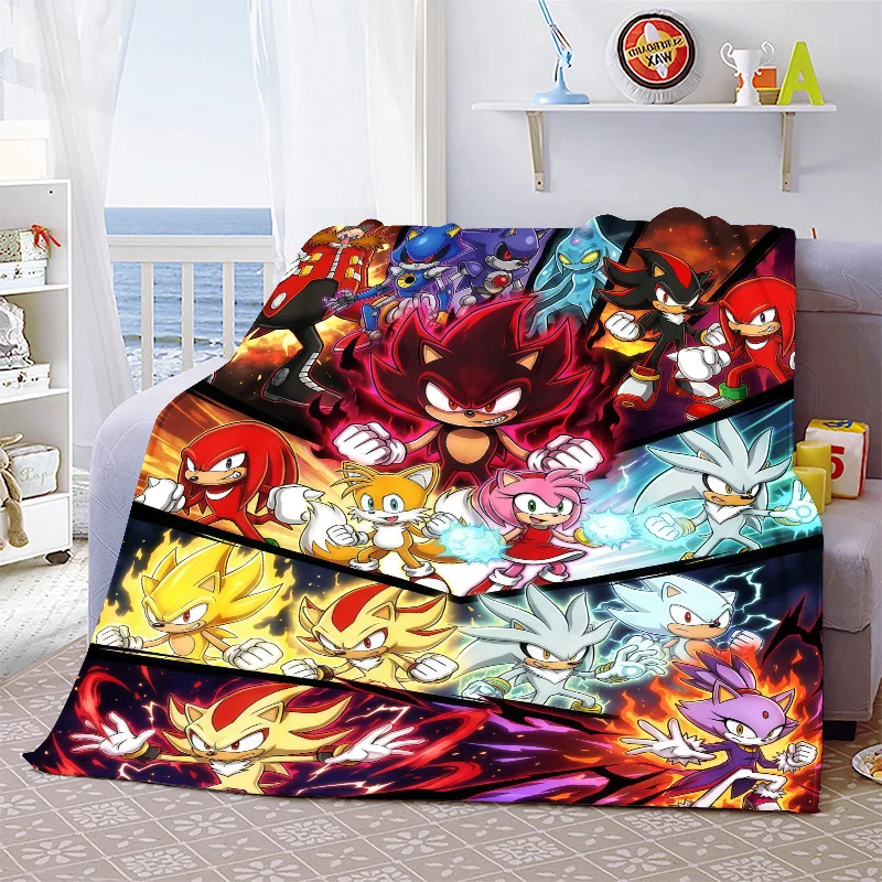 Sonic Flanelldecke, weiche, warme, leichte, gemütliche Decke für Sofa, Bett, Heimdekoration – QJY