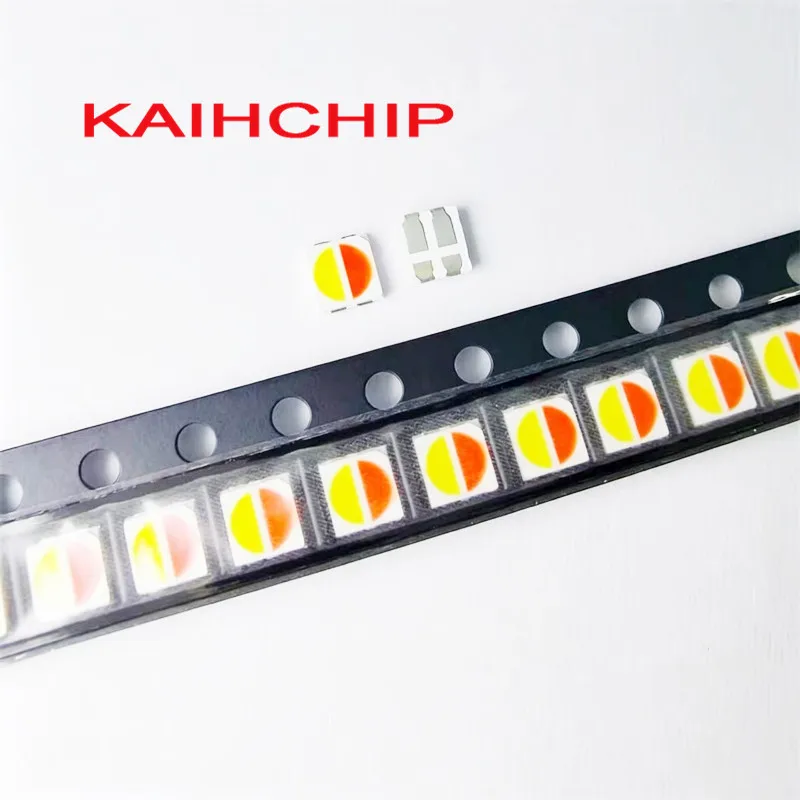 SMD 3030 Dual Color LED Red Pink White 0.5W+0.5W 3V 300mA Gold Line Copper Base LED Beads For Signage Module Landscape Light
