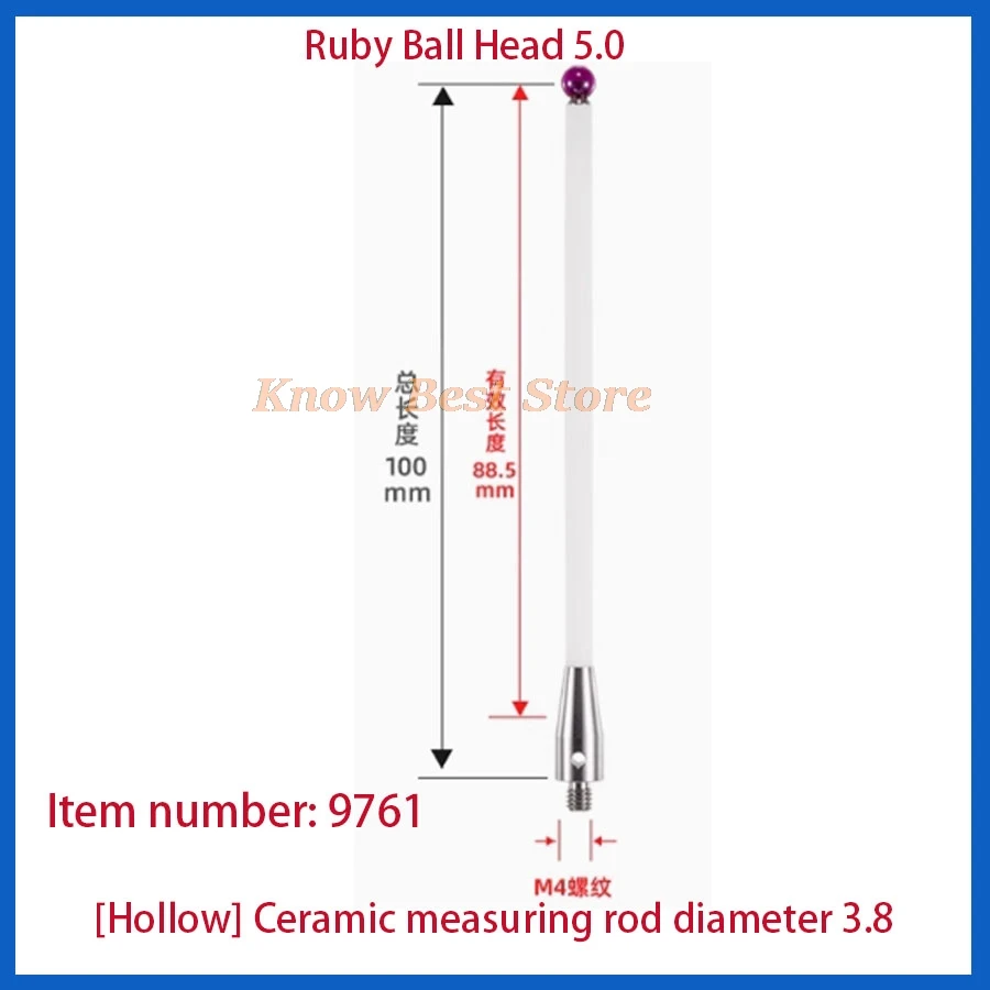 1PCS CNC maschine sonde gewidmet M4 rubin keramik mess nadel A-5000-3709/3712 Renishaw 6,0mm