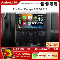 Android 15 Radio For Ford Escape 2007 2008 2009 2010 2011 2012 Navigation GPS Multimedia Video Player Stereo wireless 4G Carplay