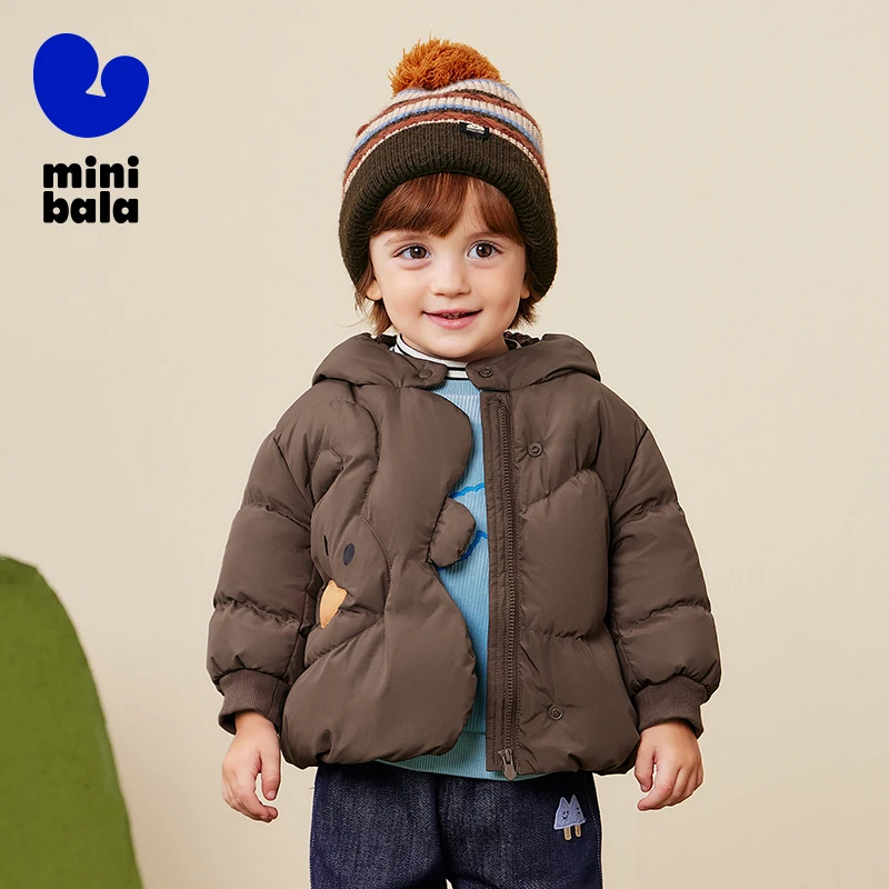 

Детский пуховик Mini Bala 2025, новая зимняя ветрозащитная водонепроницаемая парка с капюшоном