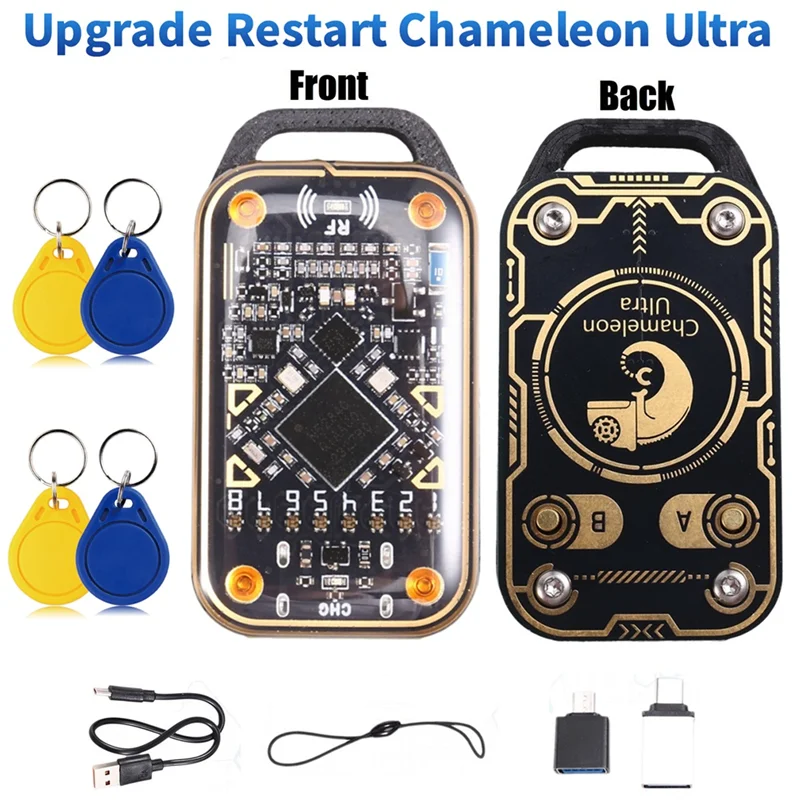 A73E-125K 13.56Mhz Chameleon Ultra Upgrade Smart Card Emulator + 4XCUID Sleutelhanger RFID Smart Chip Reader Card Decode Duplicator
