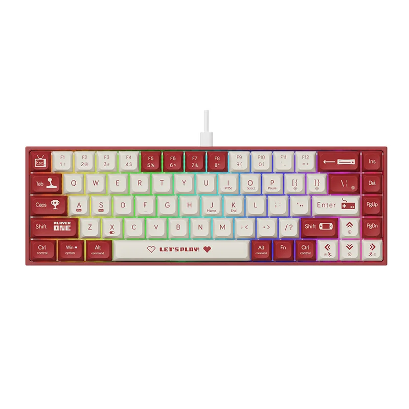 AK680 65% Keyboard 60% Teclado 68 Key Ergonomic Gaming Keyboard Hot Swap LED Backlit Mechanical Keyboard