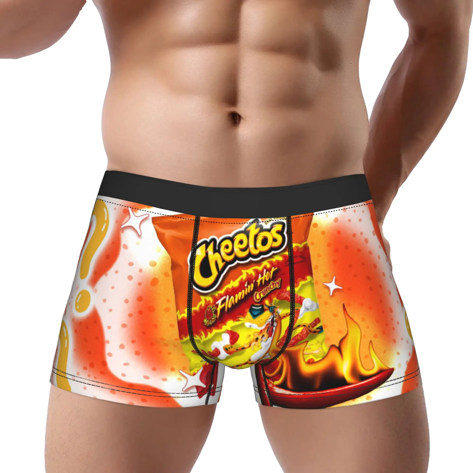 Calzoncillos Flamin Hot Cheetos para hombre, ropa interior masculina, pantalones cortos estampados, calzoncillos tipo bóxer