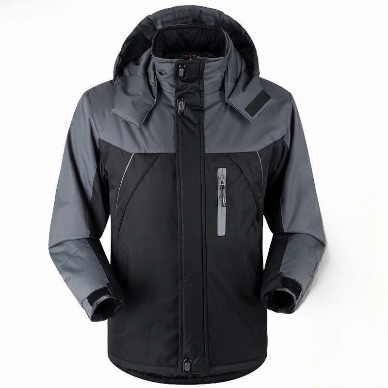 Thickened Fleece Men's Cotton Jacket Windproof Warm Tactical Coat Loose Large Size Jacket Anti-cold Cotton Clothes Polyester ...