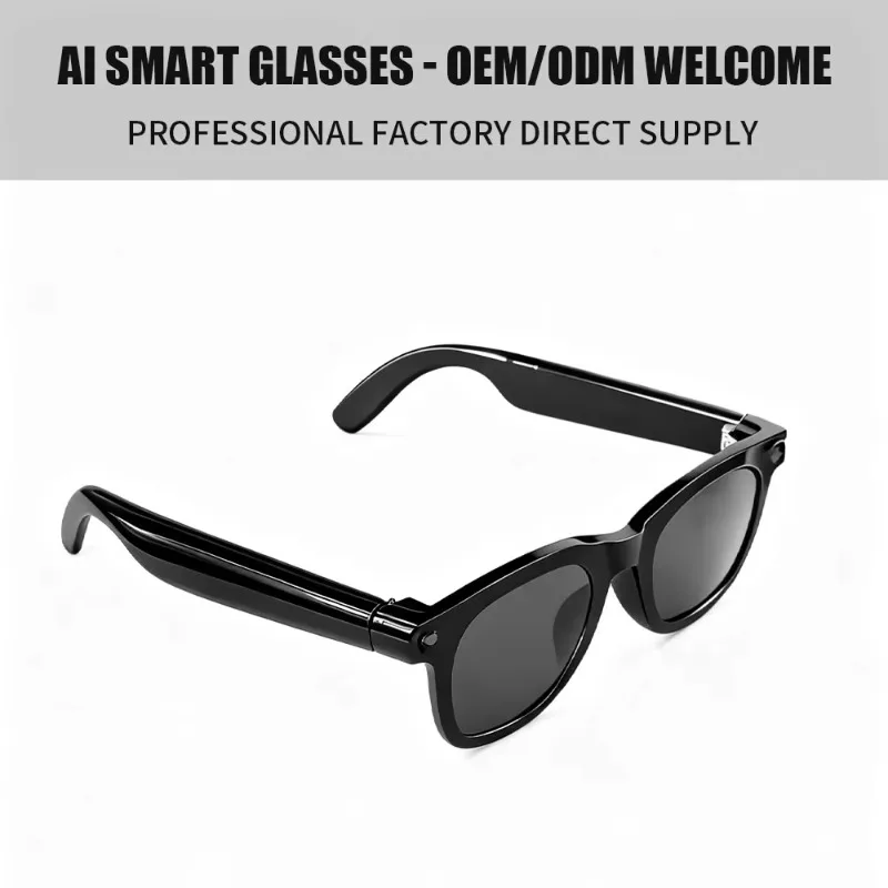 Smart glasses with camera, 4-microphone array, and hardware stabilization