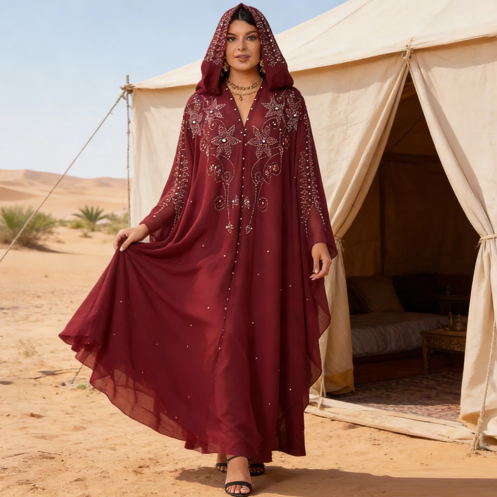 

Роскошные африканские платья с бриллиантами для женщин, вечернее платье с капюшоном, Анкара, Дашики, Бубу, Марокканский кафтан, Абайя, Дубайская джеллаба, платье-халат