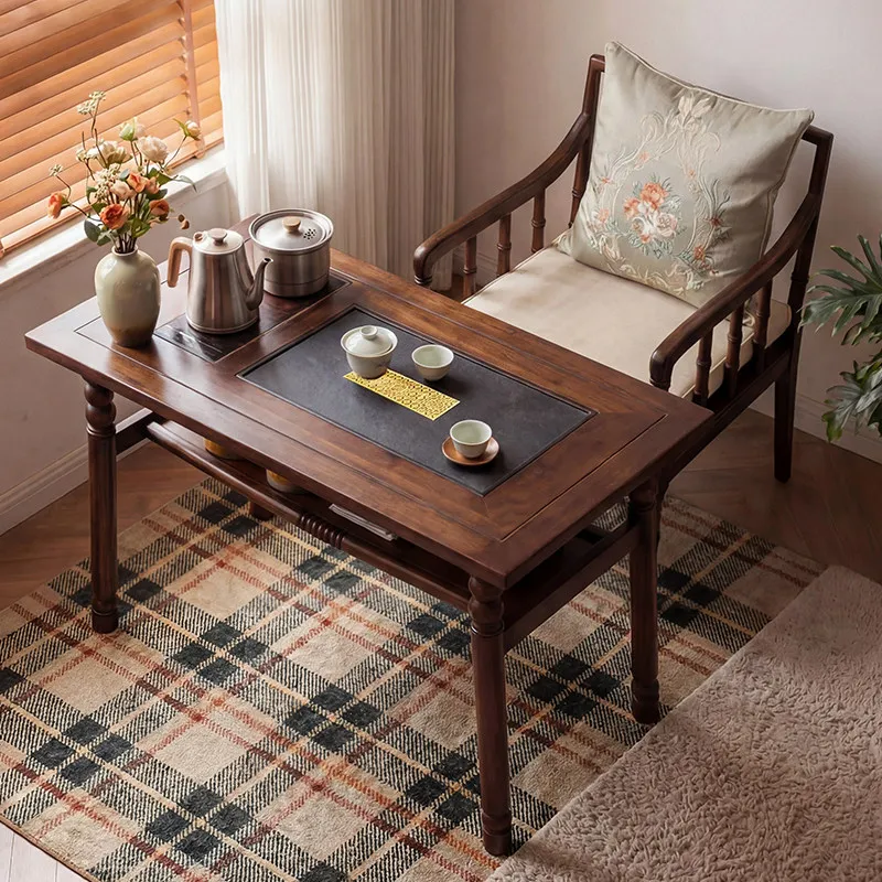 

Hxl solid wood tea table tea table dual-purpose desk tea table kettle all-in-one