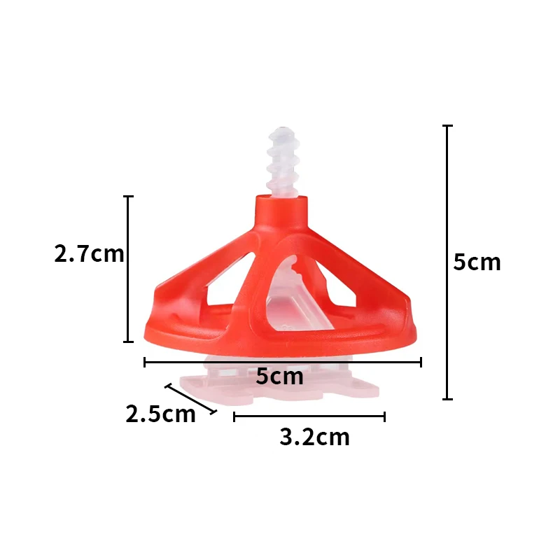 New ceramic tile leveling system spiral base red nut is used for tiling and seam leveling.