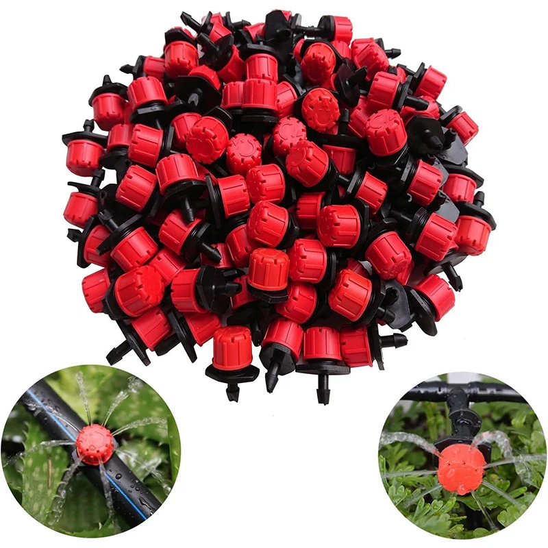 

50/100 Pieces 8 Hole Adjustable Irrigation Dripper Sprinkler Emitter Dripper Micro Drip Irrigation Sprinkler For Watering System