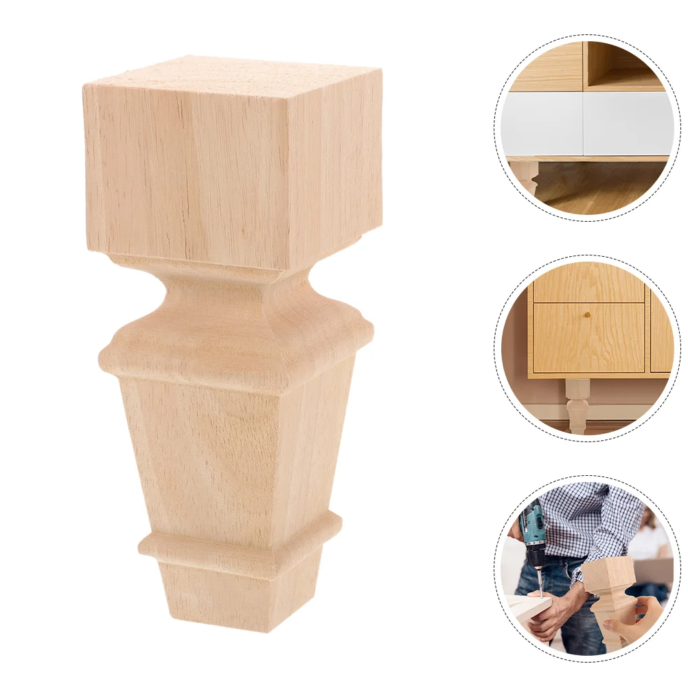 2 Pcs Replacement Chair Legs Furniture Feet Solid Wood Steamed Stuffed Bun Short Table Bookshelf