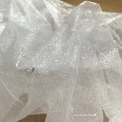 150cm height, 300cm long glitters tulle lace fabric shiny for veils, wedding dress, diy lace fabric material off white NEW