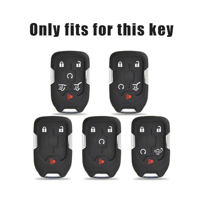 Zinc Alloy Leather Car Key Case Cover Holder For Chevrolet Silverado Suburban Tahoe GMC Sierra Acadia Terrain Yukon XL Accessory