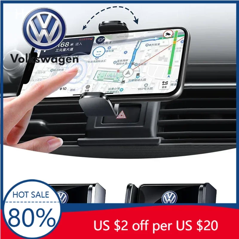 

Автомобильный держатель для телефона 2025 года, универсальный, для Volkswagen, крепление на воздуховод, для VW GTI Polo Golf Passat